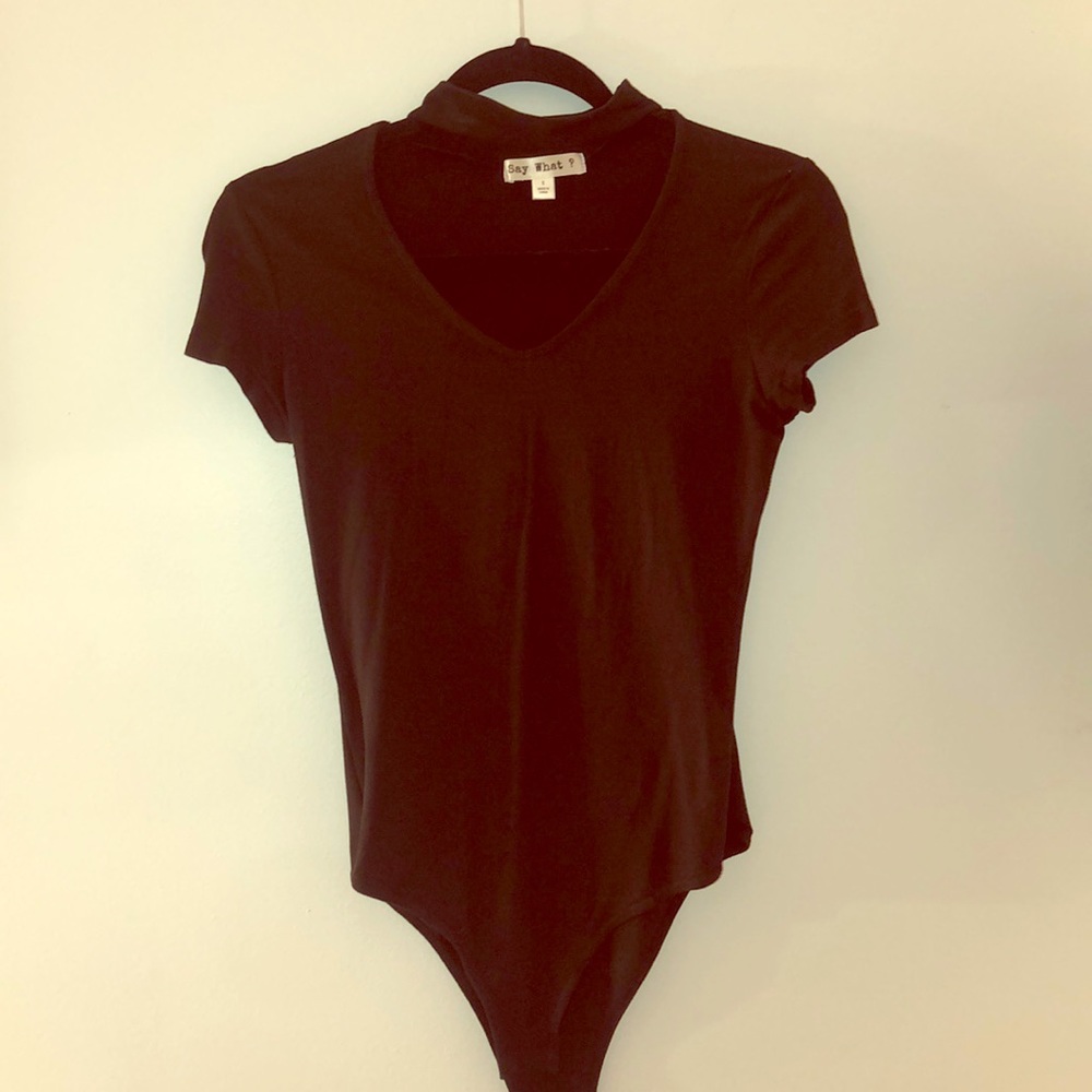 Short sleeve black body suit